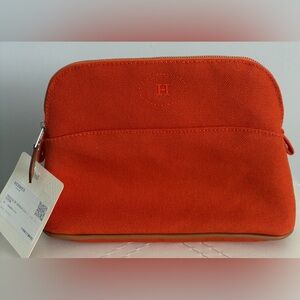 HERMES CANVAS COTTON TRAVEL/TOILETRIES/MAKEUP BAG